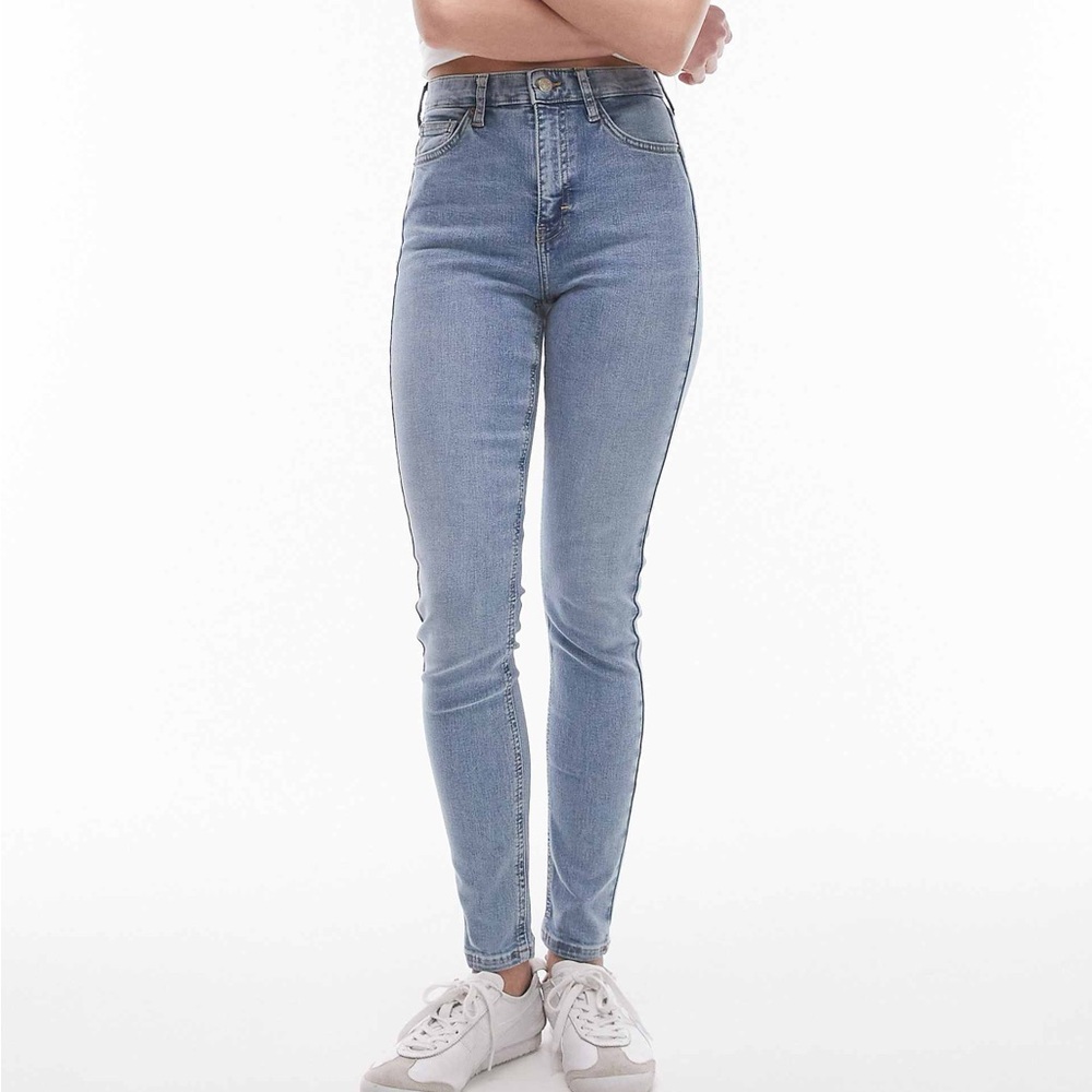 Topshop Blue High Rise Skinny Jeans